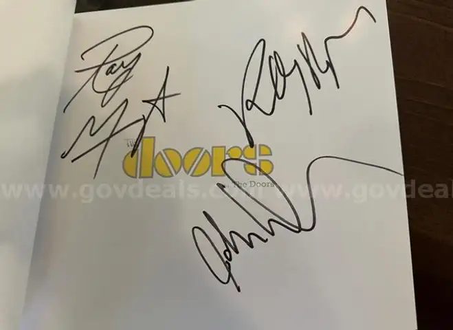 Original The Doors &#x26; Jim Morrison Ben Fong-Torres Book Signed By Ray Robby John