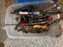 Lot of various tools saws screwdrifters drill bits magnet tools wrenches