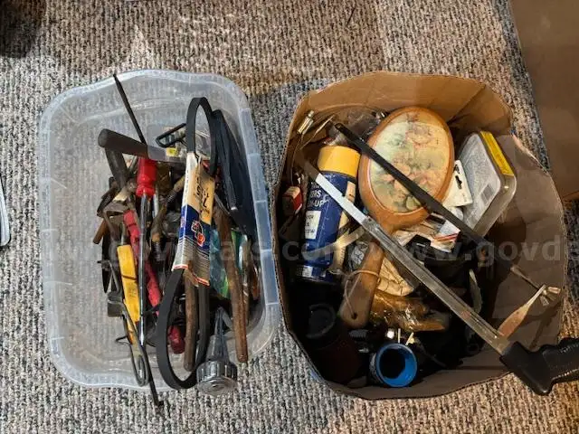 Lot of various tools saws screwdrifters drill bits magnet tools wrenches