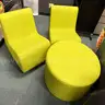 Green Rocking-Style Chairs with Matching Table/Stool – Cozy Seating Set