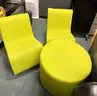 Green Rocking-Style Chairs with Matching Table/Stool – Cozy Seating Set