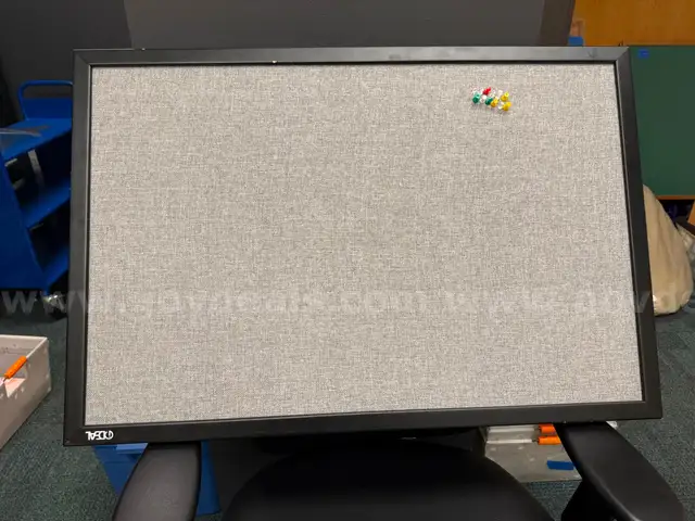 Gray Fabric Bulletin Board and Whiteboard Set