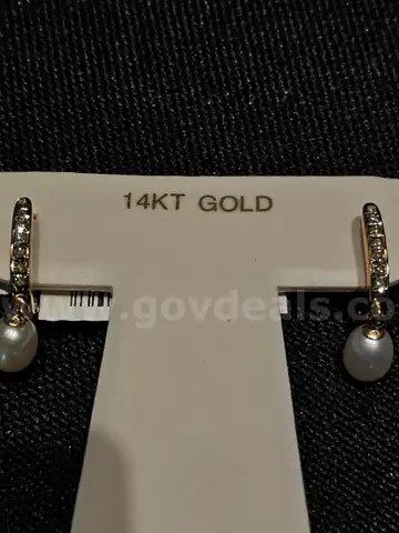 Diamond Fascination 14K Gold Diamond Accent Hoop Earrings W/ Freshwater Pearl