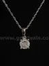 Women&#x27;s Silver chain Marked 925 with Diamond accented statement piece (18 in.)