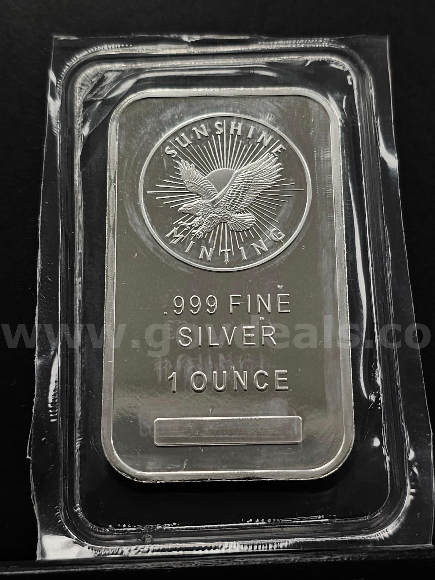 Genuine 1 oz Silver Bullion, Contains .999 Fine Silver