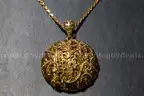 Italian 18kt Gold Over Sterling Silver Florentine-Style Lace Medallion Pendant Necklace.