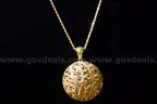 Italian 18kt Gold Over Sterling Silver Florentine-Style Lace Medallion Pendant Necklace.