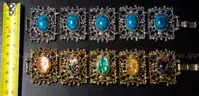 Vintage Selro Selini Style Bold Panel Bracelets &#x2013; Set of 2 &#x2013; Turquoise &#x26; Multicolor