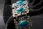 Vintage Selro Selini Style Bold Panel Bracelets &#x2013; Set of 2 &#x2013; Turquoise &#x26; Multicolor