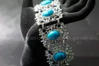 Vintage Selro Selini Style Bold Panel Bracelets &#x2013; Set of 2 &#x2013; Turquoise &#x26; Multicolor