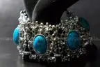 Vintage Selro Selini Style Bold Panel Bracelets &#x2013; Set of 2 &#x2013; Turquoise &#x26; Multicolor