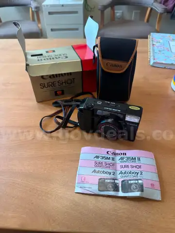 1980s Canon Sure Shot Camera w/ case &#x26; box