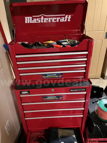 Tools and a Mastercraft toolbox