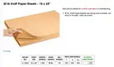 30lb Kraft Paper Sheets 18X24
