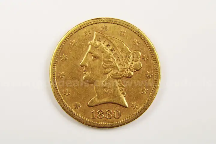 1880/S Gold Half Eagle