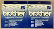 Brother ML 100 Standard typewriter with lid, various ribbons and corrective film ribbons, and cushioned pad (works!)