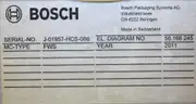 Used-2011 Bosch Horizontal Flow Wrapper, Model FGM, S/N J-01