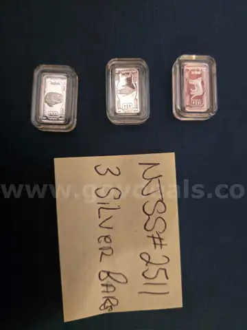 Set of 3 Silver Bars -.999