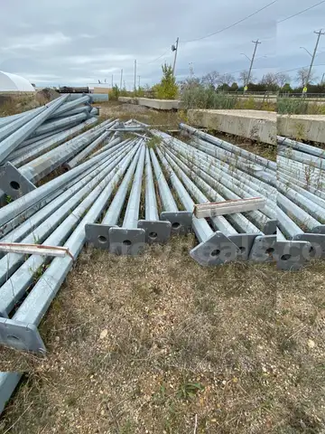 Lot of Traffic signal poles and arms extensions