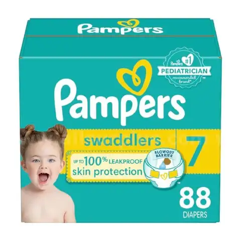 Pampers Swaddlers Size 7 Diapers, 88 Count