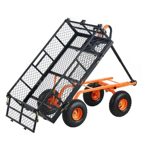 VEVOR 400lbs Steel Garden Dump Cart Heavy Duty Garden