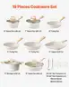 VEVOR 19 Piece Pots and Pans Set Nonstick, Granite Cookware