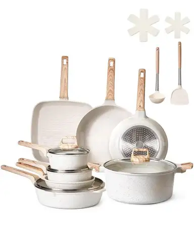 VEVOR 19 Piece Pots and Pans Set Nonstick, Granite Cookware