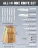 Cook N Home Kitchen Knife Set with Bamboo Storage Block