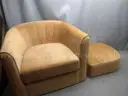 LINSY Accent Chair with Ottoman Modern Barrel Chair Small