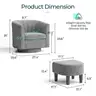 LINSY Swivel Accent Chair with Ottoman Small Velvet Barrel