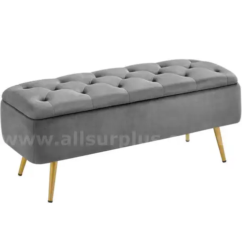 Yaheetech Ottoman with Storage Velvet Entryway Bench