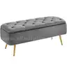 Yaheetech Ottoman with Storage Velvet Entryway Bench