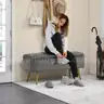 Yaheetech Ottoman with Storage Velvet Entryway Bench
