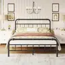 ZIYOO Metal Queen Size Bed Frame with Headboard and