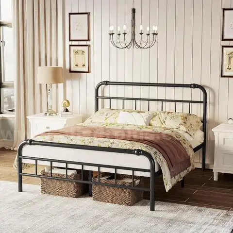 ZIYOO Metal Queen Size Bed Frame with Headboard and