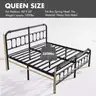 ZIYOO Metal Queen Size Bed Frame with Headboard and