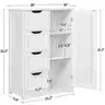 Yaheetech Large Bathroom Floor Cabinet with 4 Dawers