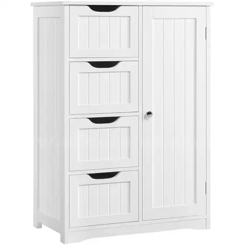 Yaheetech Large Bathroom Floor Cabinet with 4 Dawers