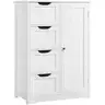 Yaheetech Large Bathroom Floor Cabinet with 4 Dawers