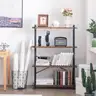 HCHQHS Bookshelf 4-Tier Industrial Bookcase Rustic Open Book Shelf Freestanding Tall Bookshelves with Metal Frame