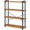 HCHQHS Bookshelf 4-Tier Industrial Bookcase Rustic Open Book Shelf Freestanding Tall Bookshelves with Metal Frame