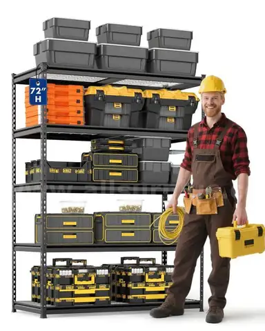 WORKPRO 5-Tier Heavy Duty Metal Shelving Unit, 72&#x22; x 48&#x22; x 24&#x22; Adjustable Storage Rack with 4000lbs Capacity