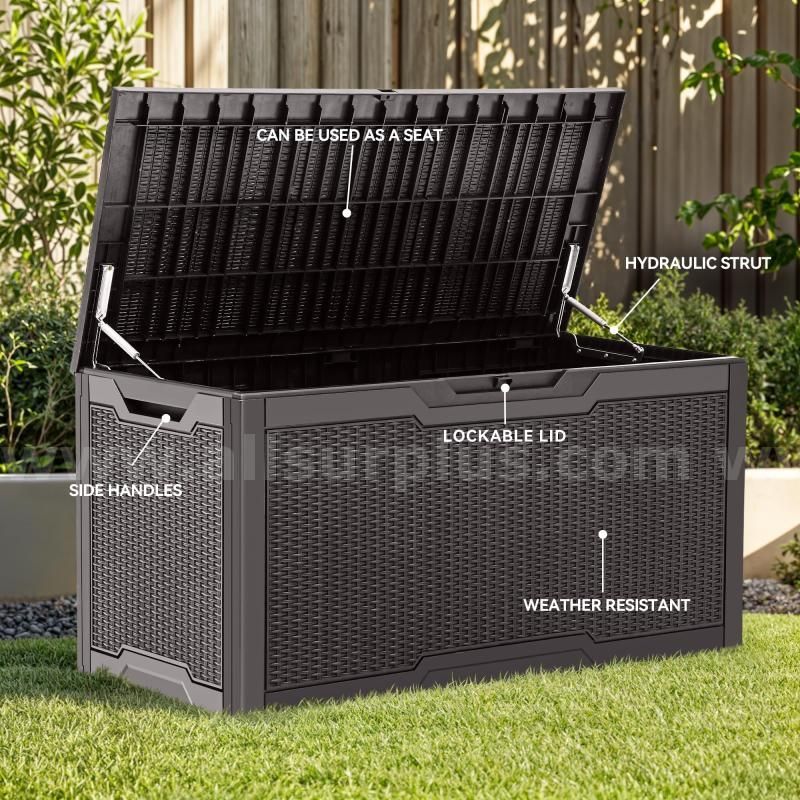 YITAHOME 100 Gallon Large Resin Deck Box Outdoor Storage