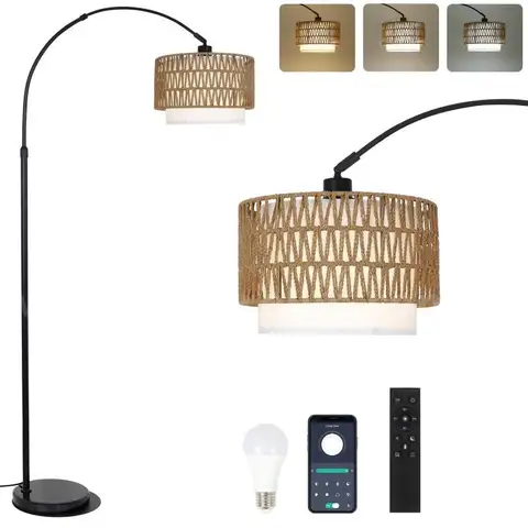 eyassi Arc Floor Lamp with Remote Modern LED Floor Lamp