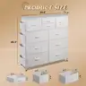 WLIVE White Dresser for Bedroom with 10 Drawers Chest
