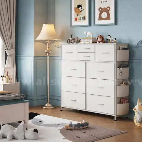 WLIVE White Dresser for Bedroom with 10 Drawers Chest