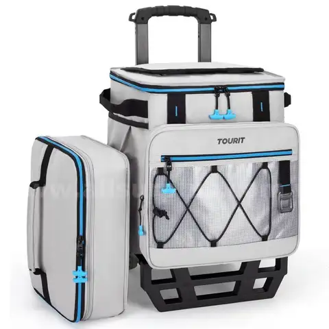 TOURIT 75 Can Rolling Cooler Detachable Double Deck Beach