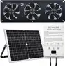 25W Solar Powered Exhaust Fan Kit with 12000mAh Lithium Battery