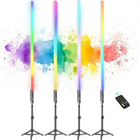 4 Pack 4ft Portable Battery Powered LED Tube Light
