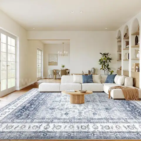 AMADA HOMEFURNISHING 9ft x 12ft Low-Profile Large Area Rug